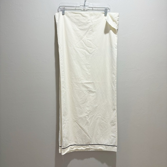 CHENAB ONE Ivory 100% Cotton Black Embroidered Stripe Pillow Case Set Of 2 King - Picture 3 of 4